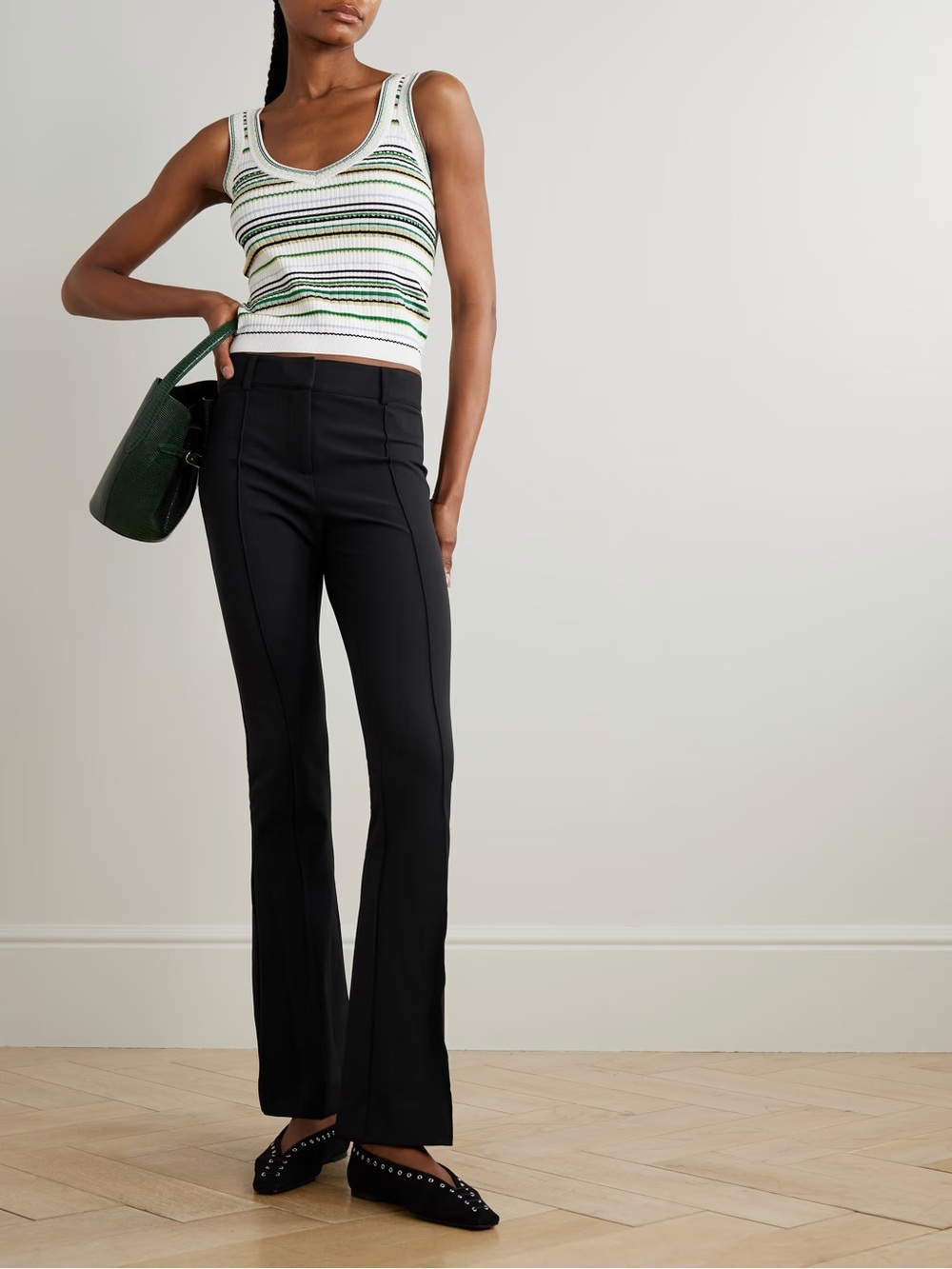 VERONICA BEARD Hibiscus stretch-crepe flared pants Size 27